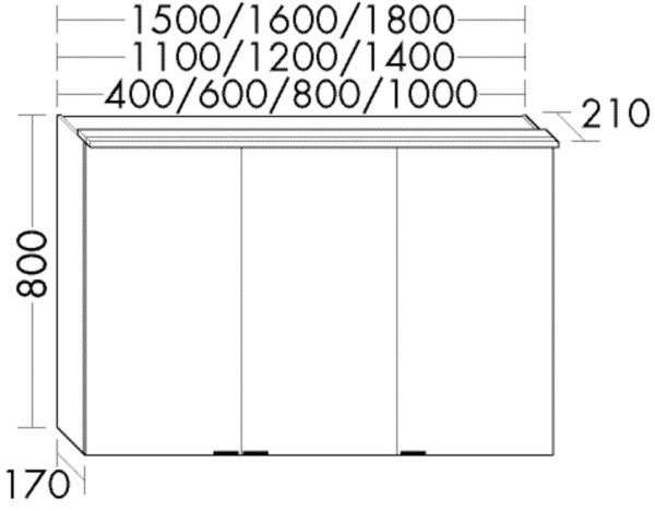 Burgbad Spiegelschrank rc40 Melamin 800x1200x170 Melamin Weiß, SPSY120RF4700