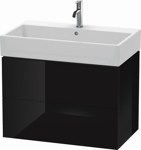 Duravit L-Cube Waschtischunterbau wandhängend Schwarz Hochglanz 784x459x544 mm - LC627704040