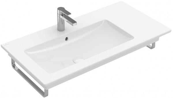 Villeroy & Boch Schrankwaschtisch Venticello 4134L1 1000x500mm, 3-Loch, mit Überlauf Eckig Stone Whi