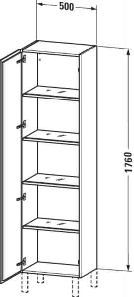 Duravit L-Cube Hochschrank 500x363x1760 Ei Marmoriert Mt