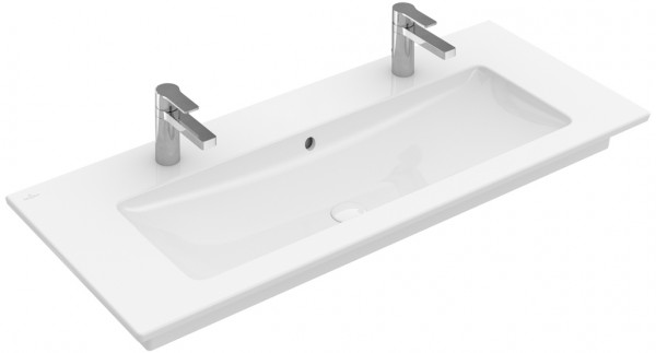 Villeroy & Boch Schrankwaschtisch Venticello 4104 1200x500mm, 2 x 1-Loch, mit Überlauf Eckig Stone W