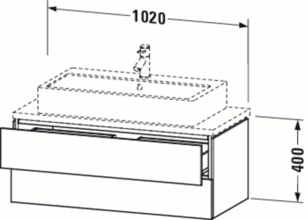 Duravit L-Cube Konsolen-Waschtischunterbau wandhängend compact 1020x477x400 Front: Ei