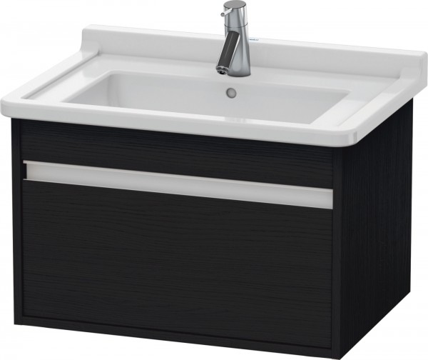 Duravit Ketho Waschtischunterbau wandhängend Eiche Schwarz Matt 650x455x410 mm - KT666301616