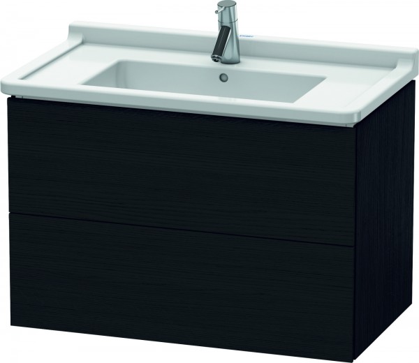 Duravit L-Cube Waschtischunterbau wandhängend Eiche Schwarz Matt 820x469x558 mm - LC626501616