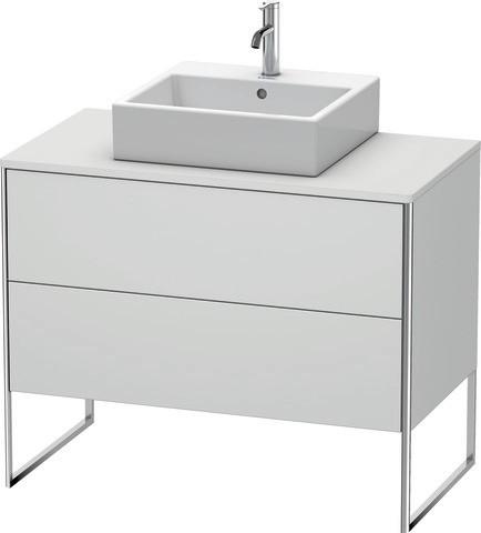 Duravit XSquare Konsolenwaschtischunterbau bodenstehend Weiß Seidenmatt 1000x548x778 mm - XS49210363