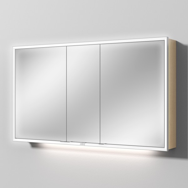 Sanipa Reflection Spiegelschrank MILO 130 mit LED-Beleuchtung, Eiche-Nordic, AU03748