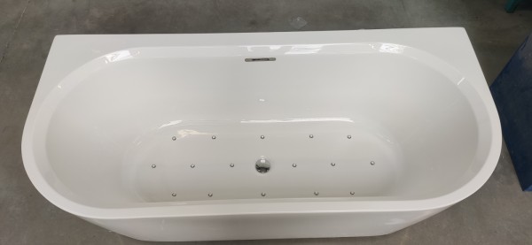 Riho wandstehende Badewanne Desire 180x84 B2W seidenmatt weiß/schwar, B089013220