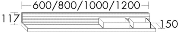 Burgbad Wandboard Fiumo 117x1000x150 Eiche Dekor Cashmere, ACDX100F3959