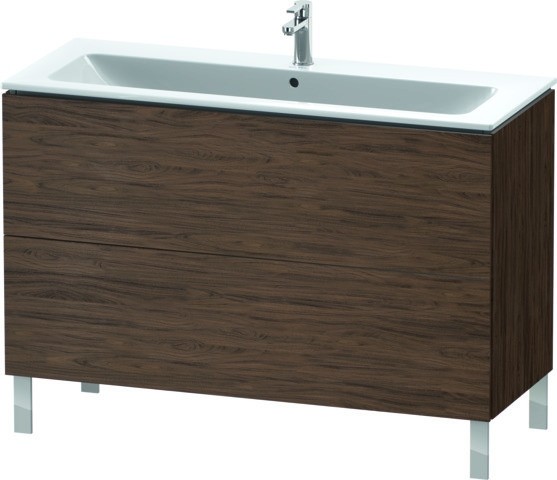 Duravit L-Cube Waschtischunterbau bodenstehend Nussbaum dunkel Matt 1220x481x704 mm - LC662802121