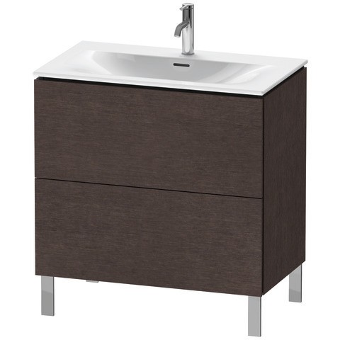 Duravit L-Cube Waschtischunterbau bodenstehend Eiche dunkel gebürstet Matt 820x481x704 mm - LC659707