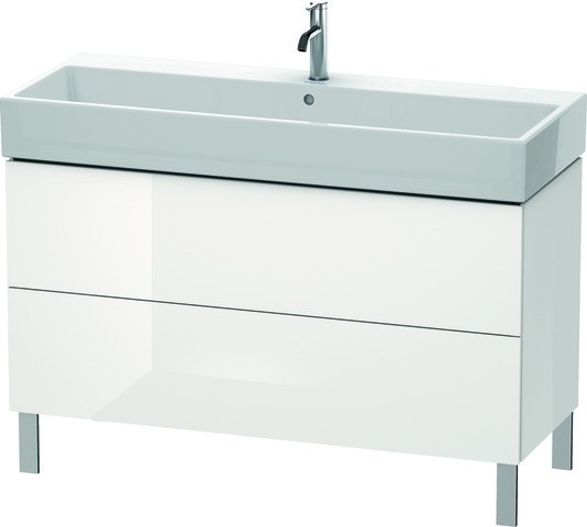 Duravit L-Cube Waschtischunterbau bodenstehend Weiß Hochglanz 1184x459x582 mm - LC677902222