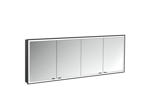 emco LED-Lichtspiegelschrank prime Facelift Unterputz, 1800 mm, 4-türig, IP 20, schwarz Rückwand ver