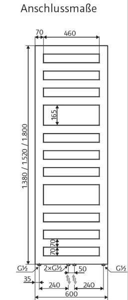 HSK Designheizkörper buy Semprio weiß 600 × 1.800mm