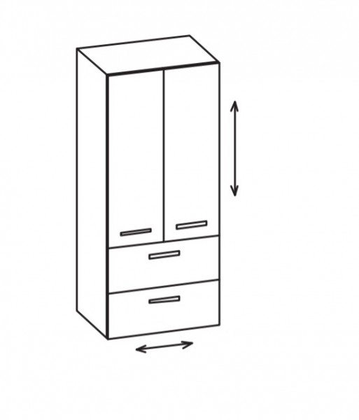 Artiqua 400 Variabler Midischrank, Castello Eiche quer NB, 400-MVL-1-60-7136-426