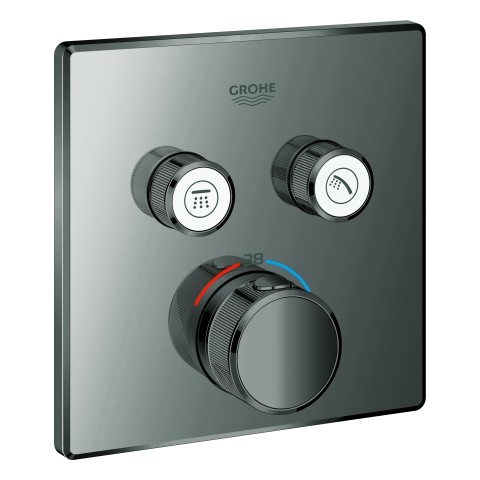 GROHE Thermostat Grohtherm SmartControl 29124 eckig FMS 2 ASV hard graphite, 29124A00