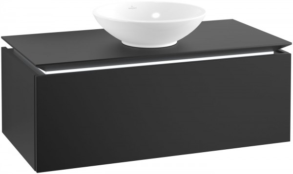 Villeroy & Boch Waschtischunterschrank Legato B104L0 1000x380x500mm Waschtisch mittig Black Matt Lac