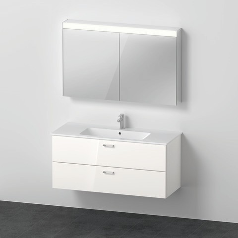 Duravit XBase Möbelwaschtisch mit Waschtischunterbau und Spiegelschrank 1230x490x2000 mm - XB0078045