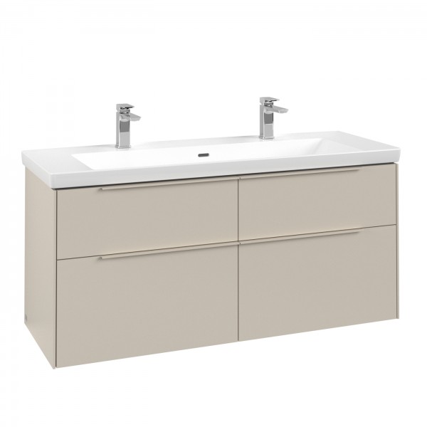 Villeroy & Boch Subway 3.0 Waschbeckenunterschrank, mit Beleuchtung, 4 Auszüge, 1272 x 579 x 462 mm,