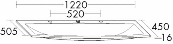 Burgbad Mineralguss Waschtisch alpinweiss 16x1230x505 Alpinweiss, MWEL122C0001