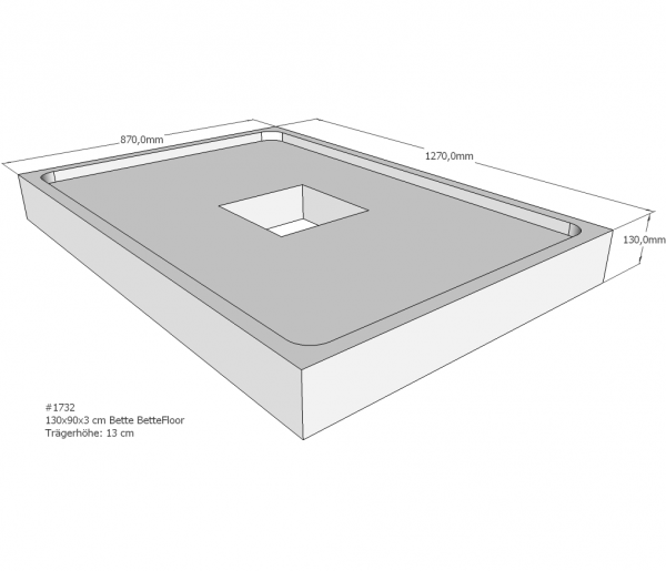 Neuesbad Wannenträger für Bette Floor 1300x900