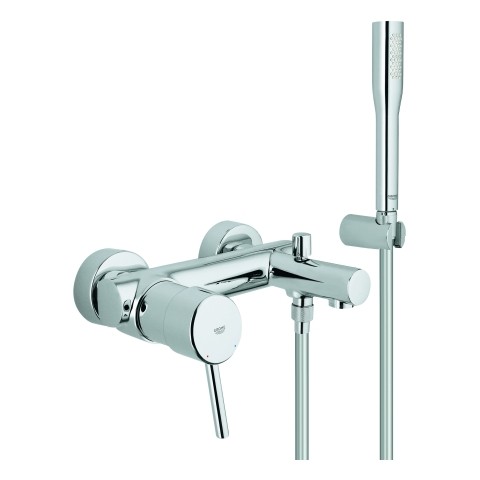 GROHE EH-Wannenbatterie Concetto 32212 Wandmontage mit Euphoria Brauseset chrom
