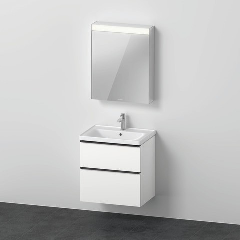 Duravit D-Neo Möbelwaschtisch mit Waschtischunterbau und Spiegelschrank 650x480x2000 mm - DE0115R181