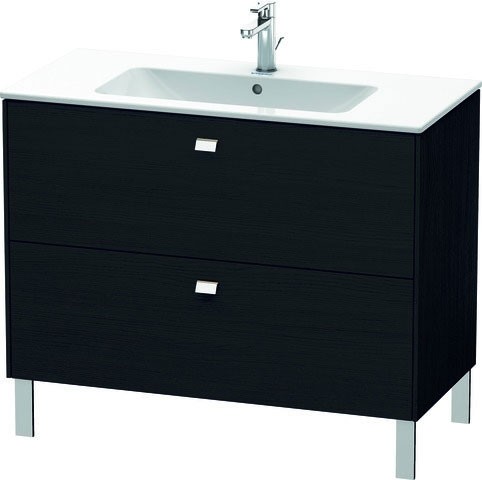 Duravit Brioso Waschtischunterbau bodenstehend Eiche Schwarz Matt 1020x479x683 mm - BR440301016