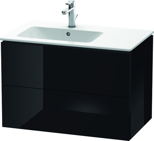 Duravit L-Cube Waschtischunterbau wandhängend Schwarz Hochglanz 820x481x550 mm - LC629104040