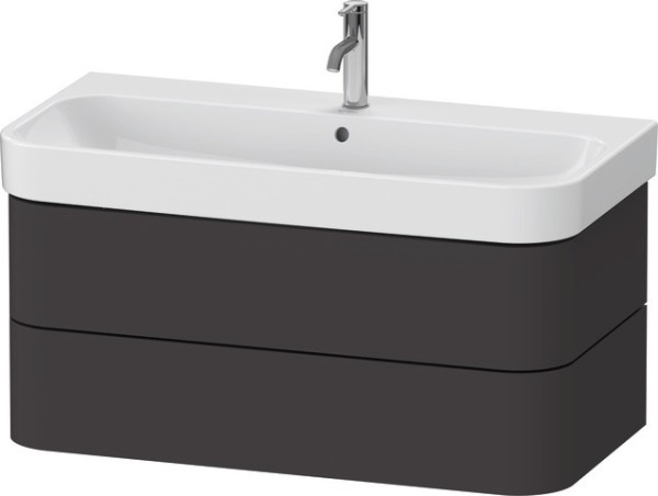 Duravit Happy D.2 Plus Waschtischunterbau wandhängend Graphit Supermatt 975x490x415 mm - HP438808080