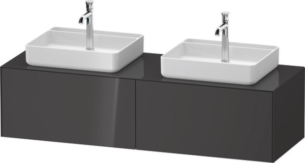 Duravit White Tulip Konsolenwaschtischunterbau wandhängend Graphit Hochglanz 1300x550x408 mm - WT486