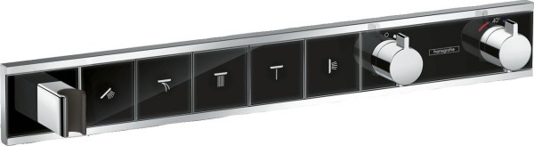 Hansgrohe Thermostat Unterputz RainSelect Fertigset 5 Verbraucher schwarz/chrom, 15358600