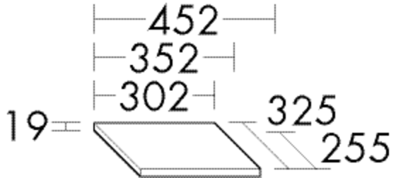 Burgbad Ablageplatte Sys30 PG2 Echo 19x302x325 Basaltgrau Matt, APDH030F2236