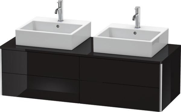 Duravit XSquare Konsolenwaschtischunterbau wandhängend Schwarz Hochglanz 1400x548x400 mm - XS4916B40