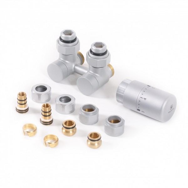 Terma Set Absperr-Verbundeckventil 50mm SC GW 3/4" (GZ 1/2")-Ø16x2, Ø15 , WRZOSSC1-ST, Silber