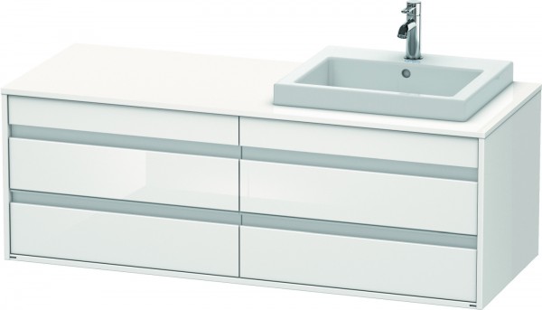 Duravit Ketho Konsolenwaschtischunterbau wandhängend Weiß Hochglanz 1400x550x496 mm - KT6757R2222