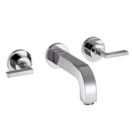 Hansgrohe 3-Loch Waschtischarm.Axor Citterio Wand Fertigset kurzchrom m.Hebelgriffen, 39315000