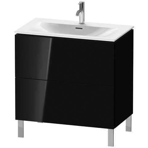 Duravit L-Cube Waschtischunterbau bodenstehend Schwarz Hochglanz 820x481x704 mm - LC6597040400E00