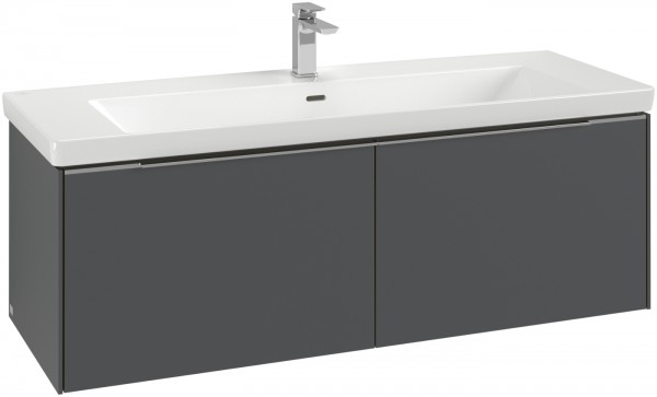 Villeroy & Boch Subway 3.0 Waschbeckenunterschrank, 2 Auszüge, 1272 x 432 x 462 mm, Graphite / Graph