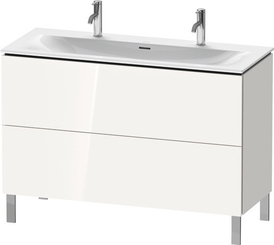 Duravit L-Cube Waschtischunterbau bodenstehend Weiß Hochglanz 1220x481x704 mm - LC6599022220A00