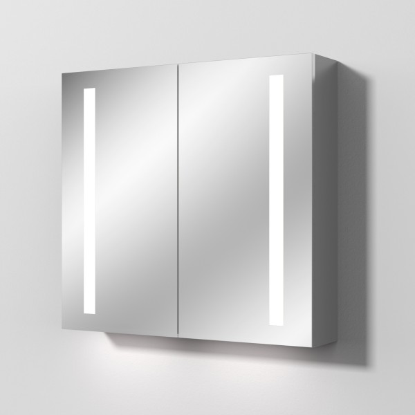 Sanipa Reflection Aluminium-Spiegelschrank ALEX 80 mit LED-Beleuchtung, AU3126L