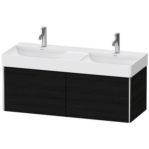 Duravit XSquare Waschtischunterbau wandhängend Eiche Schwarz Matt 1184x460x397 mm - XS4064016160F00