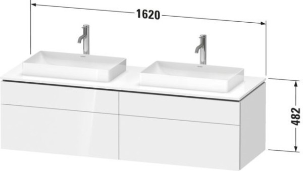 Duravit L-Cube Konsolenwaschtischunterbau wandhängend Weiß Matt 1620x550x482 mm - LC4873B18180000