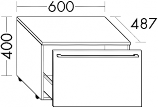 Burgbad Rollcontainer Bel Thermo 465x600x487 Basaltgrau Matt, RCAG060F2066