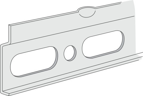 Sanipa Aufhängeschiene f. 450 mm Breite, ZB3649Z, H:15, B:400, T:15 mm