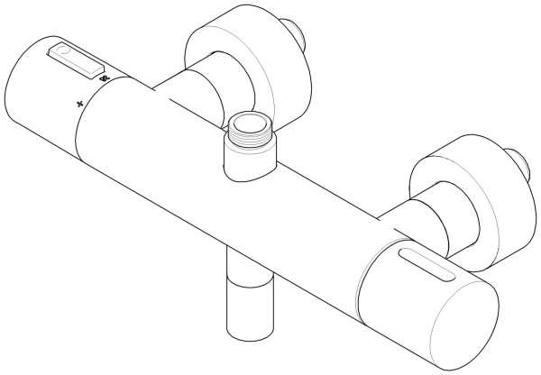 Dornbracht Anschluss für Brausethermostat Wand Ersatzteile 04170104700 315 x 85 x 210 mm Weiß matt