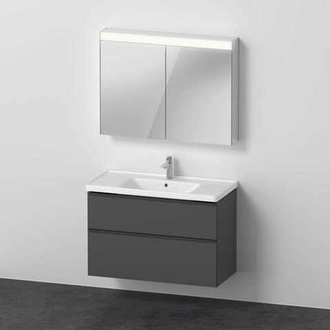 Duravit D-Neo Möbelwaschtisch mit Waschtischunterbau und Spiegelschrank 1000x480x2000 mm - DE0117049