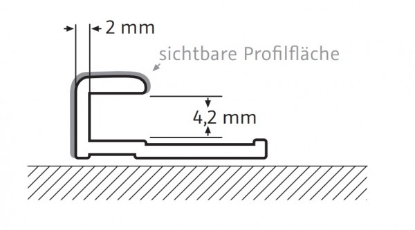 HSK Abschlussprofil, gerade ca. 17 × 7 x 2550 mm, schwarz-matt