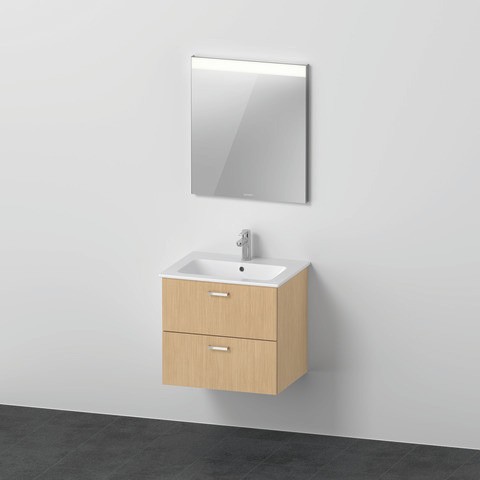 Duravit XBase Möbelwaschtisch mit Waschtischunterbau und Spiegel 630x490x2000 mm - XB0070030300000