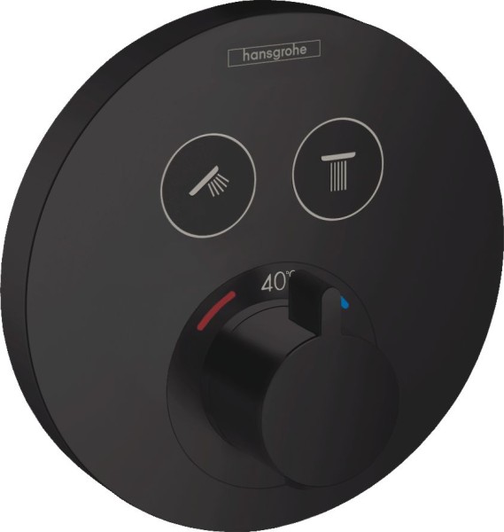 Hansgrohe Thermostat Unterputz ShowerSelect S Fertigset 2 Verbraucher mattschwarz, 15743670