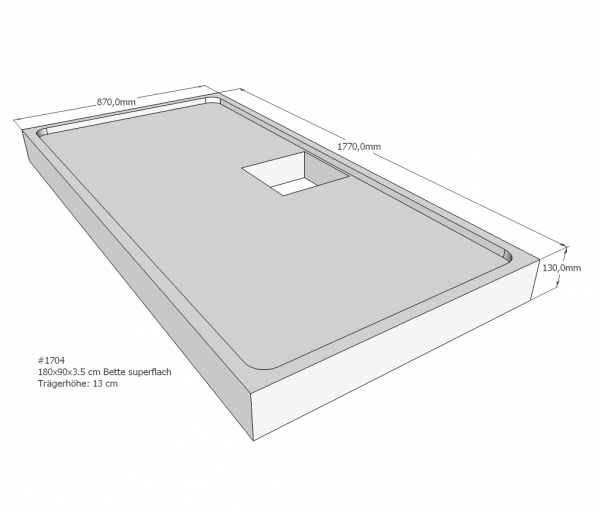 Neuesbad Wannenträger für Bette superflach 180x90x3,5